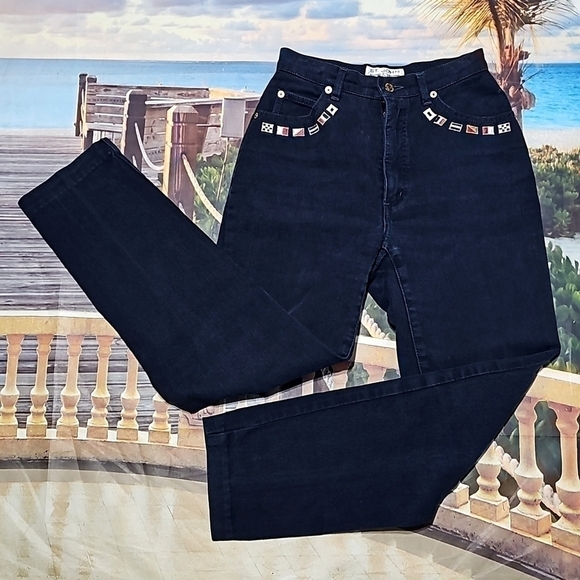 St. John Vintage Flags Jeans Size 2 - Picture 2 of 10